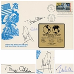 Apollo 11 First Day Cover Boldly Signed by Neil Armstrong, Buzz Aldrin and Michael Collins -- Large Cover Measures 9 x 6